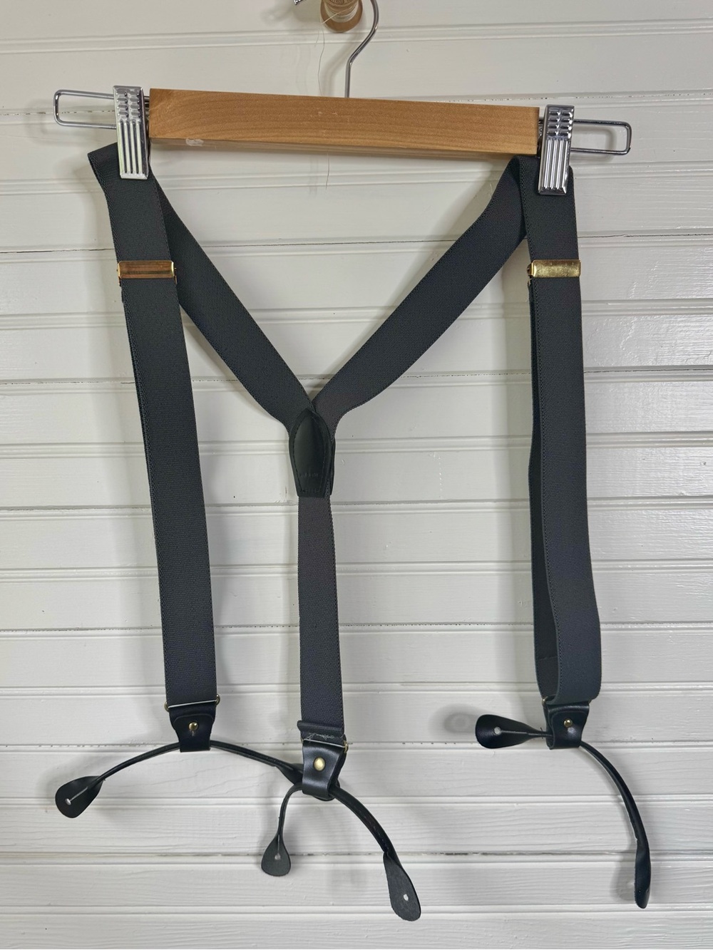 Pelican USA Vintage Button-On Suspenders - Dark Gray
